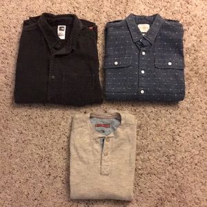 2 Button down & 1 long-sleeve shirt